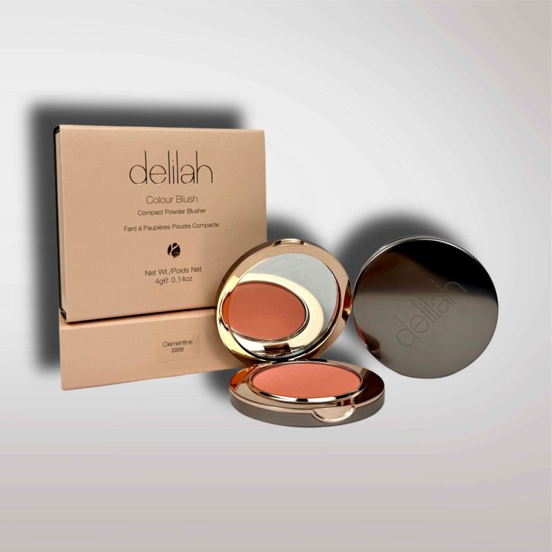 Silky Powder Blush Compact - Vegan & Cruelty-Free Makeup for Cheeks - Clementine - imagine 3